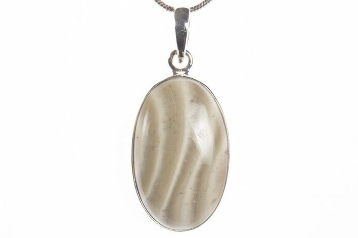 Striped Flint Pendant (Necklace) - Sterling Silver #339824